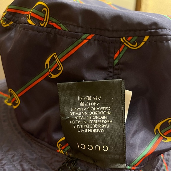 New Gucci Floral Horsebit Logo Colors Bucket Hat Double Sided Size L - Picture 6 of 11